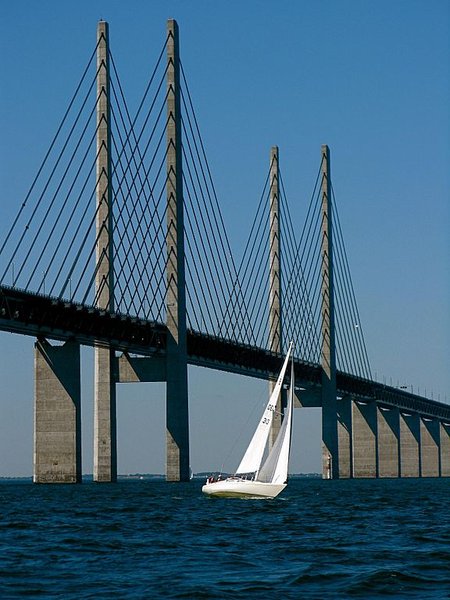 Pont d'Oresund (Copenhage Danemark vers Malmö, Suede)