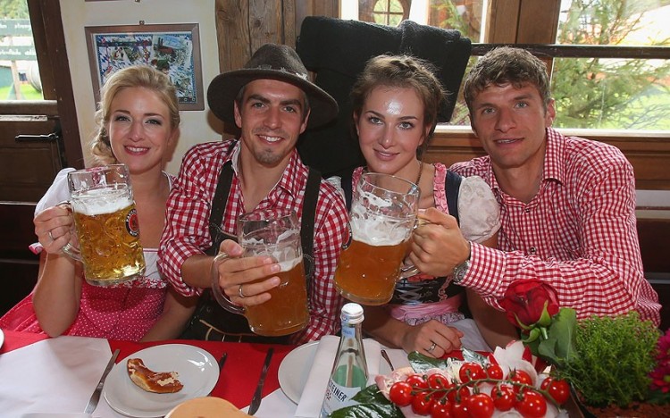 Les joueurs du Bayern Munich à l'Oktoberfest