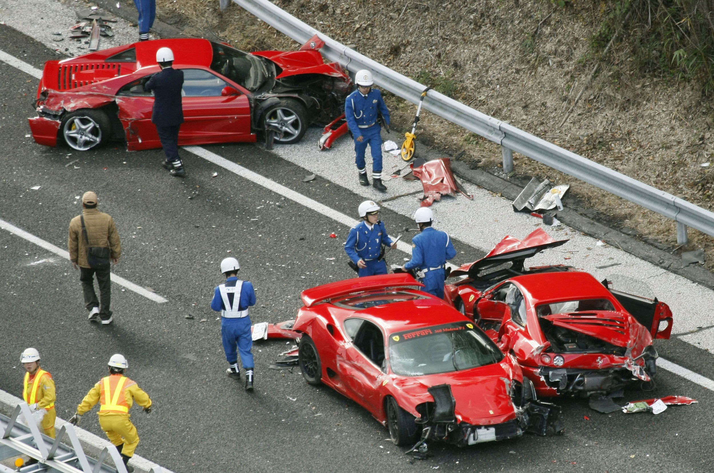Cinq Lamborghini accidentées le même jour