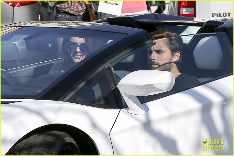 Kendall Jenner gets a ride in Scott Disick's Lamborghini