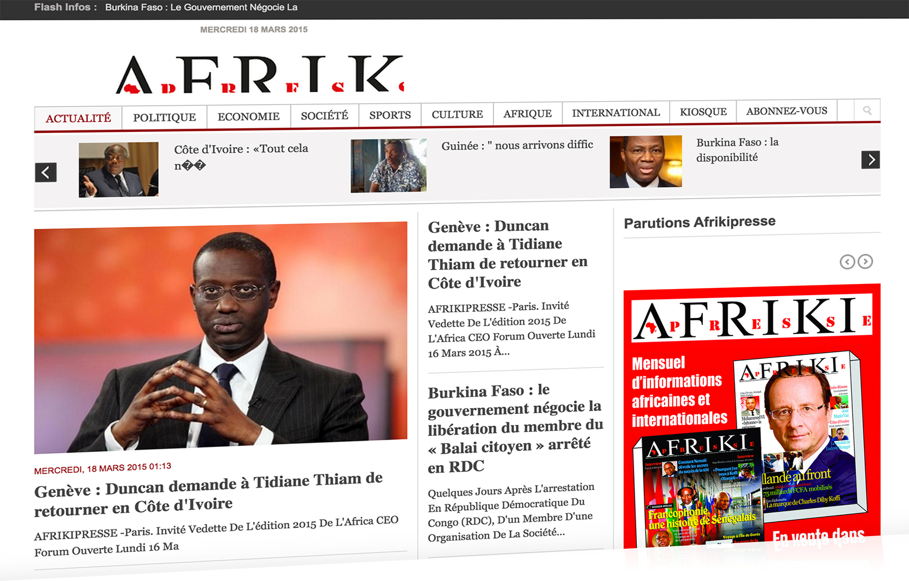Afrikipresse: L'actualité d'Afrique en France