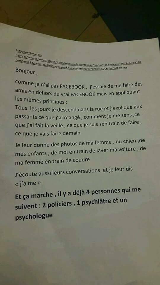 Il applique les principes de Facebook dans la vraie vie !