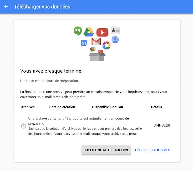 Google Takeout: Télécharger toutes vos données